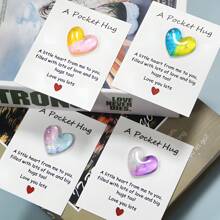 1pc, A Small Love Pocket Hug Card, Special Birthday Wedding Party Valentine's Day Gift, Isolation Gift, Hug Token, Think Of Your Gift Cute Resin Animal Decorations With Encouragement Greeting Cards, Home Decor, Room Decor, Weird Things