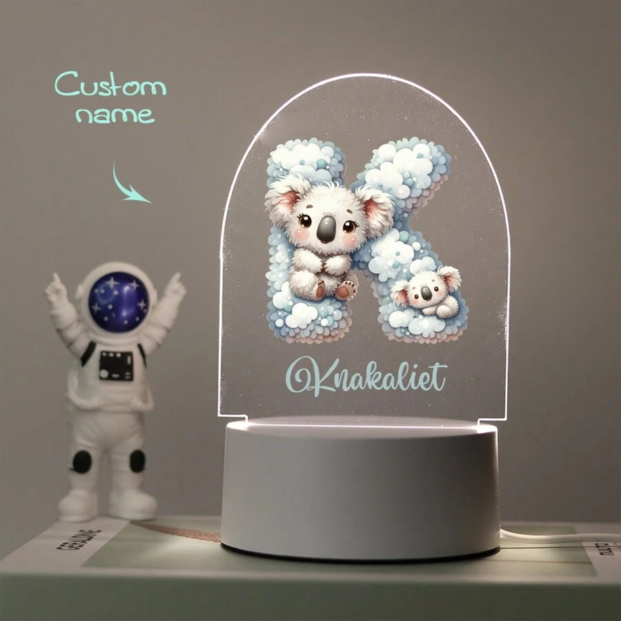 1 szt., personalizowane lampki nocne z niestandardowymi wzorami zwierząt i 26 literami imion. Spersonalizowane prezenty urodzinowe, spersonalizowane prezenty dla przyjaciół, spersonalizowane dekoracje sypialni, spersonalizowane dekoracje na imprezy. Dekoracje imprezowe, spersonalizowane lampki nocne. Prezenty dla przyjaciół, rodziny i dzieci. Prezenty urodzinowe, niespodzianki, prezenty świąteczne, prezenty noworoczne, dekoracje pokoju, oświetlenie nastrojowe.