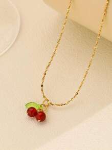 Słodki i piękny owocowy naszyjnik dla nastolatek i studentów, idealny prezent, stal nierdzewna