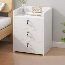 Mesilla de noche moderna Mesilla de noche simple del dormitorio con el estante del almacenaje Mesilla de noche de madera moderna Estantería de libros Armario de almacenaje Mesilla de noche sola de 3 cajones Armario de cabecera Armario de cabecera del dormitorio Baúl de 3 cajones Mesa de cabecera Mesa auxiliar del dormitorio Mesa auxiliar del dormitorio Armario de la entrada - Blanco - Ver 1