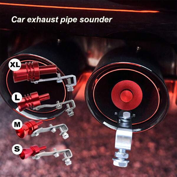 1 pièce Sifflet turbo de voiture, silencieux de tuyau d'échappement, convient pour un déplacement du moteur de 1-1,6 L, disponible en rouge, taille S/M/L/XL ; 1 pièce Sifflet turbo de voiture, silencieux de tuyau d'échappement, convient pour un déplacement du moteur de 1,6-2,0 L
