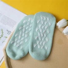 保濕手套和襪子,後跟凝膠襪子癒傷組織粗糙足部護理治療柔軟矽膠內襯注入乳液水療襪用於修復軟化乾裂腳部皮膚 - 粉色 - 查看 6