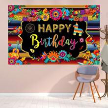 1 pezzo Telo decorativo messicano floreale colorato per festa di compleanno, tappezzeria per tavolo torta, decorazione sala festa, sfondo studio senza alimentazione, dimensioni 210x150/150x100/100x75 cm