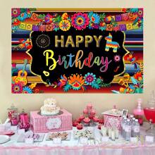 1 pezzo Telo decorativo messicano floreale colorato per festa di compleanno, tappezzeria per tavolo torta, decorazione sala festa, sfondo studio senza alimentazione, dimensioni 210x150/150x100/100x75 cm