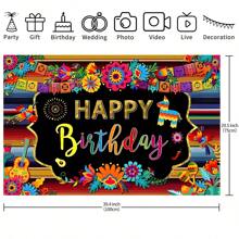 1 pezzo Telo decorativo messicano floreale colorato per festa di compleanno, tappezzeria per tavolo torta, decorazione sala festa, sfondo studio senza alimentazione, dimensioni 210x150/150x100/100x75 cm