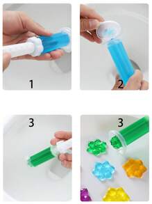 1 pieza, Gel perfumado con aroma a flor -Ambientador y Limpiador de inodoro - Suministros de limpieza de inodoro rellenables para decoración del baño del hogar y la escuela en verano