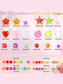 10 Sheets 4100pcs Hair Gems Stickers, Colorful Acrylic Shiny Pearl Rhinestone Self-Adhesive Stickers, Women Girls Festival Party COS Hairstyle Decoration Tools, Gem Stickers For Crafts, Self Adhesive Gemstones Pearl Jewels Stickers, Stick On Gems Pearls For Hair, Bling Rhinestone Stickers For Decoration, Music Festival/Concert/Carnival Costume Accessories, Holiday Gifts For Women Girls Beauty Home Hair Accessories - Multicolor - View 6