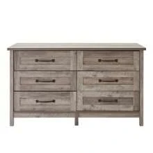 Cómoda Moderna de Granja de 6 cajones de Better Homes & Gardens, acabado rústico blanco, nuevas llegadas - Gris - Ver 5
