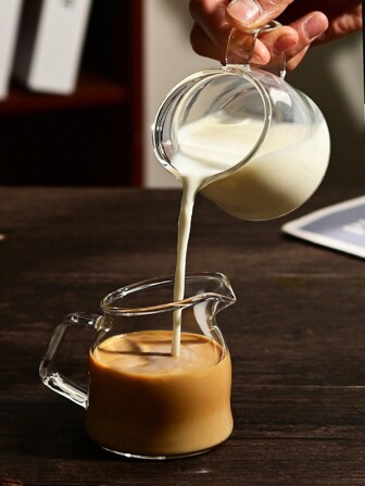 1pc Glass Milk Powder Pot 100ml Soy Sauce Pot Glass Coffee Cup Kettle Transparent Espresso Cappuccino Cup Juice Drink Cup Beverage Cup Tea Cup Meat Juice Pouring Utensil Glassware