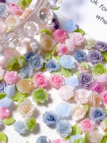 100Pieces 3D Flowers Rose Nail Art Charms Glow In The Dark Resin Camellia Nail Art Stud Jewelry For Women DIY Crafts Manicures Tips Nail Decorations Nails