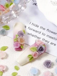 100Pieces 3D Flowers Rose Nail Art Charms Glow In The Dark Resin Camellia Nail Art Stud Jewelry For Women DIY Crafts Manicures Tips Nail Decorations Nails