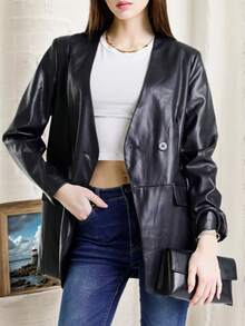 Modna i minimalistyczna marynarka dla kobiet z poczuciem luksusu, jesień i zima, nowy styl, luźny i ekskluzywny garnitur