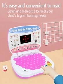 1pc Children's Early Education Tablet Learning Machine, Simulated Laptop With Display Screen, Educational Computer & Music Storytelling Device, Christmas Gift For Boys And Girls
