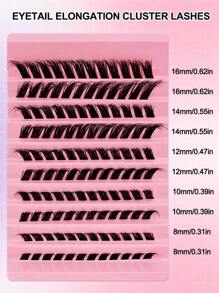 120 片 C 卷 8-16 毫米混合长度猫眼造型单根簇状睫毛分段尖刺狐狸眼效果单根假睫毛 DIY 单根睫毛延长睫毛簇、睫毛簇、单根睫毛、睫毛、假睫毛 - 黑色 - 查看 4