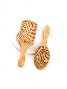 2把大号竹制气囊梳，头皮按摩梳，竹木气垫梳，美发梳，美发工具 - 彩色 - 查看 3