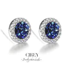 CIREY 1 件全水钻水晶簇磁性耳环，无需穿孔，独特设计钛钢不褪色耳环，男女通用个性化配饰，简约风格礼物 - 滿鑽耳釘 - 查看 8