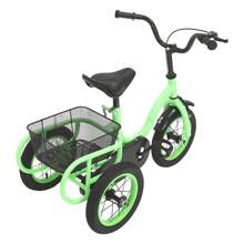 kangten 12 Zoll Dreirad 3 Räder Fahrrad Für Erwachsene Senioren Trike mit Einkaufskorb - Grün - Übersicht 1