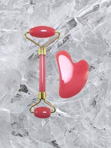 1/2 cái/bộ con lăn ngọc bích & bộ gua sha, con lăn mát xa mặt có dụng cụ cạo gua sha, máy mát xa đá ngọc bích chống lão hóa, làm thon gọn & săn chắc, trẻ hóa mặt và cổ, xóa nếp nhăn & bọng mắt - Nhiều màu - Xem 18
