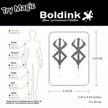 Boldink 的非永久性纹身技术 - 灵感来自战士设计，外观自然逼真，适合初学者，纹身效果真实，防水，使用方便，持续时间 1-2 周，享受纹身体验 - 黑色 - 查看 4