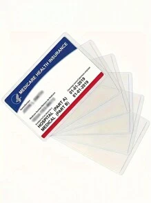 10个垂直防水卡套，塑料透明卡软保护套，医疗保险卡套，身份证和银行卡套，医疗卡保护套（不含纸板） - 彩色 - 查看 20