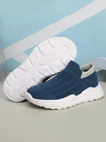 1 Pair Lightweight Casual Sport Shoes For Boys Girls Youth Students, Soft Sock-Like Sneakers
