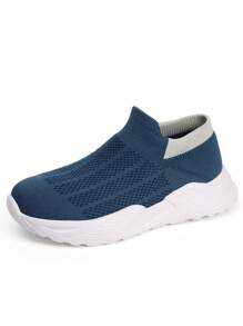 1 Pair Lightweight Casual Sport Shoes For Boys Girls Youth Students, Soft Sock-Like Sneakers