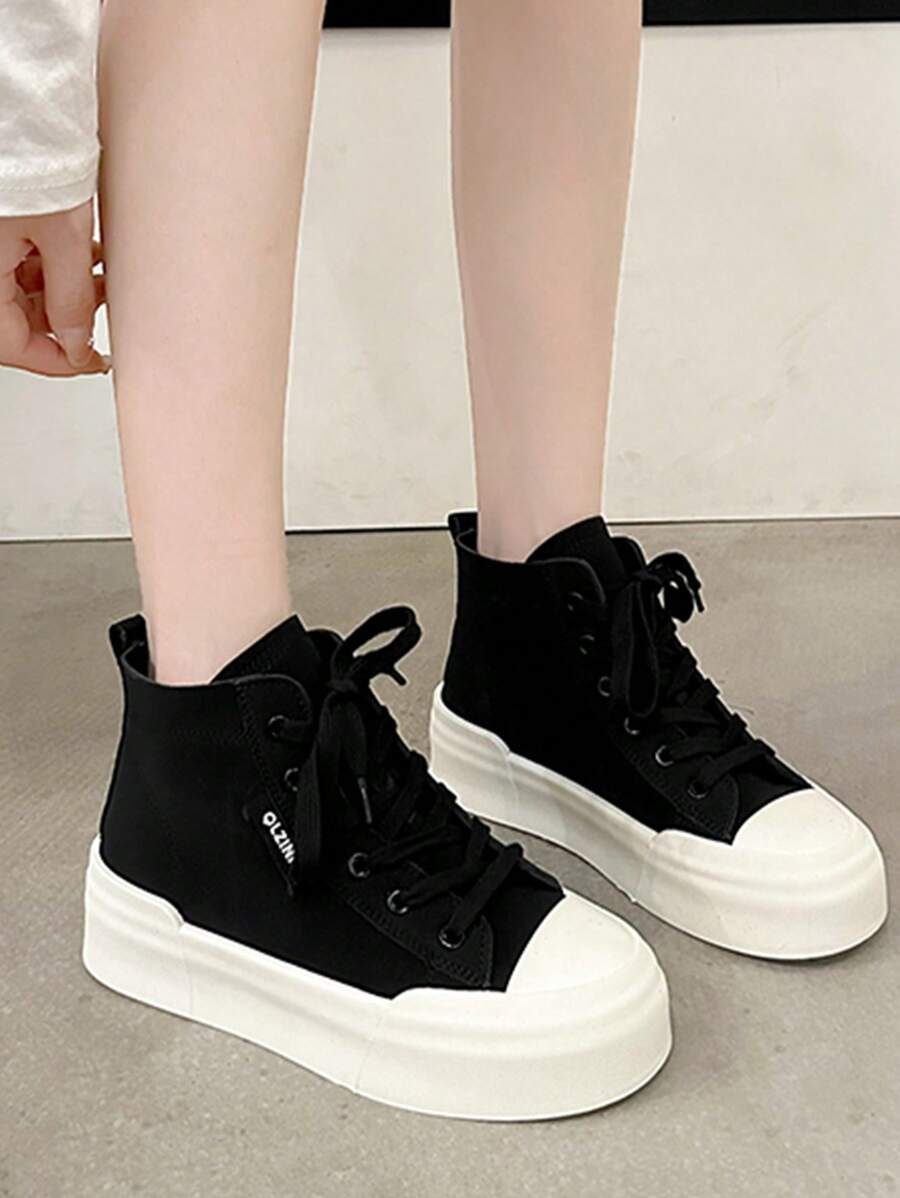 2025 Spring HighTop Casual Shoes For Women, Thick Sole Soft Bottom