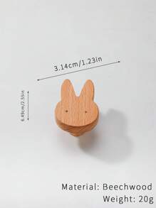 2 Peças Maçanetas para Gavetas, Decoração de Madeira Estilo Coelho/Urso, Ferragem para Móveis de Armário, Guarda-roupa, Cômoda