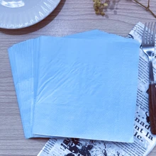 20pcs 6.7in Square Blue Paper Napkins, Single Use For Party, Birthday, Holiday, Event, Gathering, Daily Use; 6.5x6.5in Green & Red Pulp Double Layers Disposable Napkins, Suitable For Engagement, Wedding Ceremony, Anniversary, Birthday Party And Other Celebration, Hotel Restaurant Bar Tableware