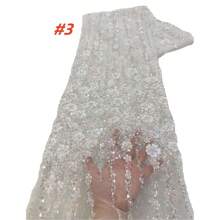 African Sequins Mesh Lace Fabric 2025 High Quality Embroidery Beaded Nigerian French Tulle Lace Material For Wedding Dress Sewing - Multicolor - View 9