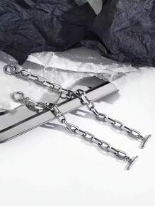 男士不锈钢手链，情侣嘻哈 OT 扣链手链，父亲节礼物 - 彩色 - 查看 8