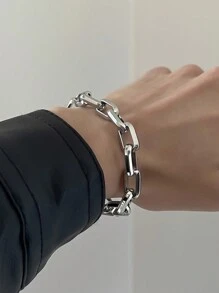 男士不锈钢手链，情侣嘻哈 OT 扣链手链，父亲节礼物 - 彩色 - 查看 4