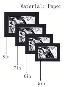 5/15pcs Black (With Backing Boards) Minimalist Wall Gallery Photo Frame Decor Stickers, Home Decor Wall Hanging (Paper Products) Without Frame Insert