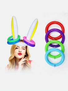 5 pièces Jeux de fête, Boucles d'oreilles gonflables de lapin, Cercle du jeu de tête de lapin, Créatif, Amusant, Coloré, Énergique