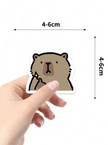 64pcs Capybara Stickers Cute Brown Stickers, Vinyl Waterproof Stickers For Laptop,Decorate Party Skateboard Phone Case Water Cup Guitar Sticker Sticker Can Diy Sticker