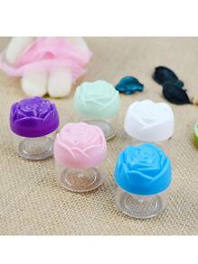 12/24pcs Plastic Cosmetic Cream Containers Empty Round Clear Jars With Rose Lids Reuse Empty Cream Jar Mini Cosmetic Containers For Cream, Lotion, Plastic Cosmetic Container Jars, Empty Facial Cream Containers, Cream Travel Containers 20g - Multicolor - View 5