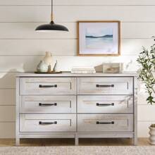 Better Homes & Gardens Modern Farmhouse 6-Drawer Dresser, Rustic White Finish,New Arrivals - White - View 2