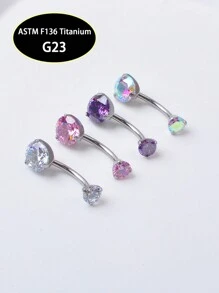1 chiếc khuyên rốn bằng hợp kim titan cấp G23 5A Zirconia - Nhiều màu - Xem 7