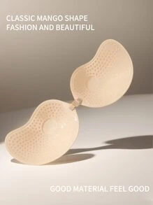 2 pares de pezoneras autoadhesivas de tono de piel, adhesivos para el pecho tipo mango, pezoneras invisibles, ropa interior y accesorios de ropa interior sin costuras, transpirables y sin tirantes para mujeres
