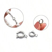 10 件/50 件/100 件不锈钢圆形弹簧扣连接器，适用于 DIY 珠宝制作手链、项链、脚链