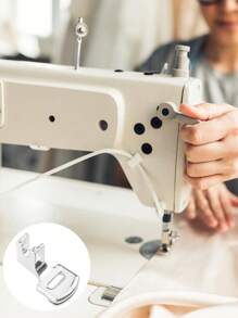 2 Piezas Prensatelas de máquina de coser para doblar pliegues, adecuado para la mayoría de máquinas de coser domésticas de vástago bajo, piezas y accesorios para máquinas de coser - Plateado - Ver 5