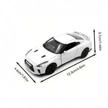 1/36 Escala Nissan GTR R35 Carros Modelo Fundido a Pressão, Veículos com Tração Traseira Carros de Brinquedo Nissan GTR, Presentes de Carros para Meninos e Meninas Brancos