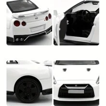 1/36 Escala Nissan GTR R35 Carros Modelo Fundido a Pressão, Veículos com Tração Traseira Carros de Brinquedo Nissan GTR, Presentes de Carros para Meninos e Meninas Brancos