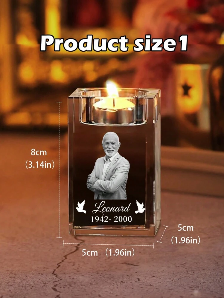 פמוט קריסטל מותאם אישית 1 יחידות עם תמונה וטקסט, דיוקן משפחתי תלת-ממדי מותאם אישית, תמונה וטקסט קריסטל חרוטים בתלת-ממד, פמוט מותאם אישית עם תמונה וטקסט, נר זיכרון, מתנת זיכרון לכלב, מתנת יום הולדת, יום האהבה, עיצוב יום האהבה, התאמה אישית רטרו מהודרת, מותאם אישית, ייחודי, מתנה אידיאלית לחבר, חברה, אבא, אמא, משפחה, חברים, חיות מחמד, עיצוב הבית, סלון, עונת סיום לימודים, חיים איטיים, עבודות יד בהתאמה אישית, חידוש הבית, לוח שנה לחגים - ריבוי צבעים - ראה 3