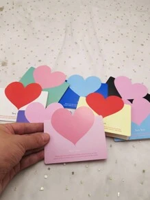 24pcs Heart Shaped Valentine's Day Greeting Cards, Folding Love Note Cards For Flower Shop, Gifts, Birthday, Thanksgiving (Random Colors)
