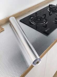 YUANYI 1 卷，15.75 英寸 X 39.37 英寸银色厨房壁纸 - 即撕即贴，耐油耐热，适用于厨房橱柜的架子和抽屉衬垫，适用于厨房和房间装饰，自粘墙纸 - 查看 8