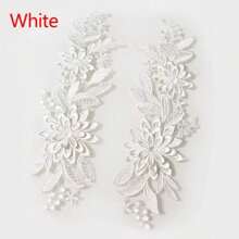 1Pair Embroidered 3D Lace Trim Patches Sticker Sew On Patch Flower Applique DIY Embroidery DIY Clothes Bag Badges Accessories