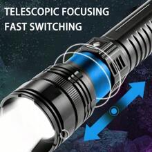 Linterna LED potente de 1000000 LM, recargable, tipo C, de largo alcance, 6000 m, luz táctica para pesca y caza - negro - Ver 6