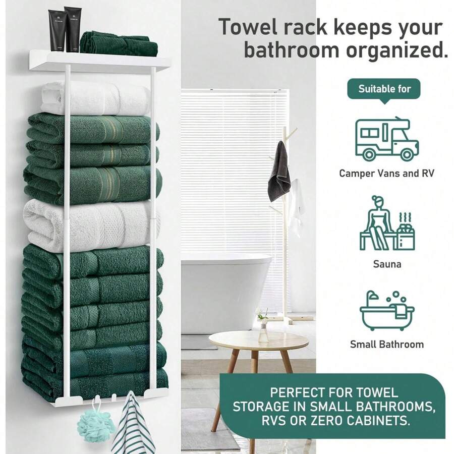 Bathroom Towel Storage Black Towel Holder Bathroom Decor Aesthetic ...