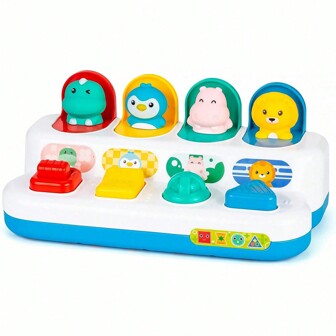 Jouets animaux interactifs et pop-up décorations de Noël, jouets Montessori de cause à effet pour garçon et fille de 2 ans, jouets musicaux éducatifs précoces pour bébé de plus de 18 mois, jouets STEM pour tout-petits de 2 à 3 ans, cadeau pour nourrisson